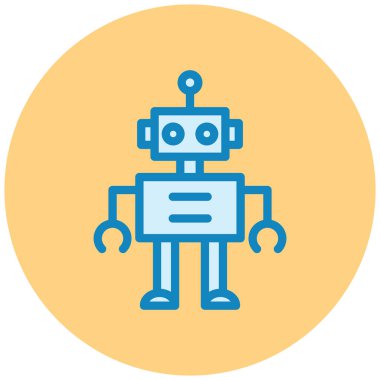 robot. Web simgesi basit illüstrasyon