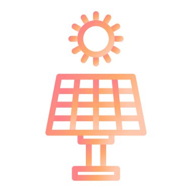 Güneş enerjisi ikon vektör illüstrasyonu