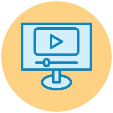 video. Web simgesi basit illüstrasyon