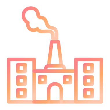 Fabrika. Web simgesi vektör illüstrasyonu