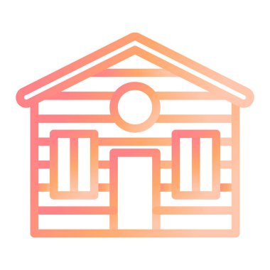 Ahşap ev. Web simgesi basit illüstrasyon 