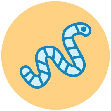 Solucan. Web simgesi basit tasarım