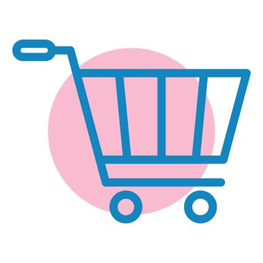 Alışveriş arabası simgesi, vektör illüstrasyonu