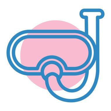 Dalış maskesi ikon vektörü. Yüzme havuzu işareti. izole edilmiş sınır sembolü çizimi