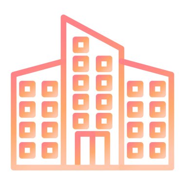 Ofis binası Web simgesi basit illüstrasyon 