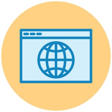 Tarayıcı. Web simgesi basit illüstrasyon