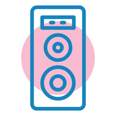 Müzik hoparlörü Web simgesi basit illüstrasyon
