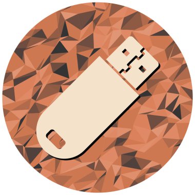 USB flash disk simgesi. vektör illüstrasyonu