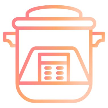 Rice Cooker modern ikon vektör illüstrasyonu 