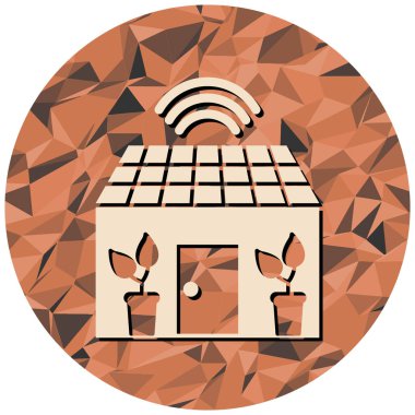 Yeşil bitki simgesine sahip güneş paneli