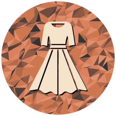 elbise simgesi illüstrasyonu, beyaz arkaplanda vektör.