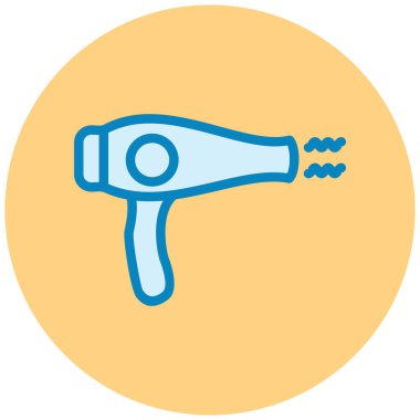 Saç kurutma makinesi. Web simgesi basit tasarım