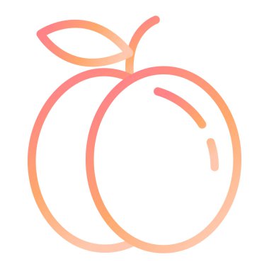 Şeftali. Web simgesi basit illüstrasyon 