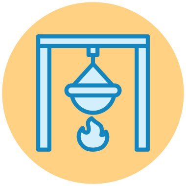 Şömine. Web simgesi basit illüstrasyon