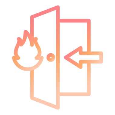 Yangın çıkışı. Web simgesi basit illüstrasyon 