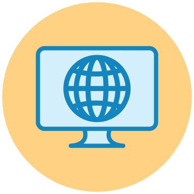 Küre. Web simgesi basit illüstrasyon