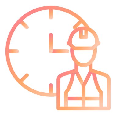 Çalışma Saati simgesi, vektör illüstrasyonu