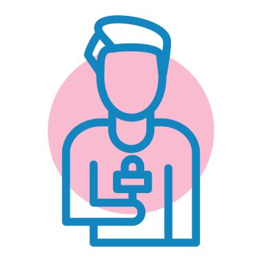 Muhabir. Web simgesi basit illüstrasyon