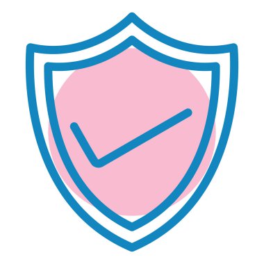 onay işareti simgesi ile kalkan. vektör çizim