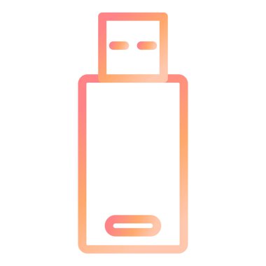 usb flash disk simge vektörü. Basit bir cüzdan işareti. izole edilmiş sınır sembolü çizimi