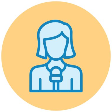 Muhabir Avatar ikonu. vektör illüstrasyonu