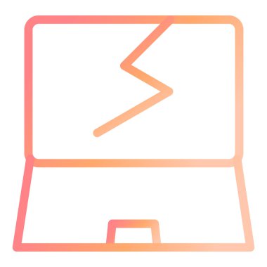 Kırık Laptop modern ikon vektör çizimi 