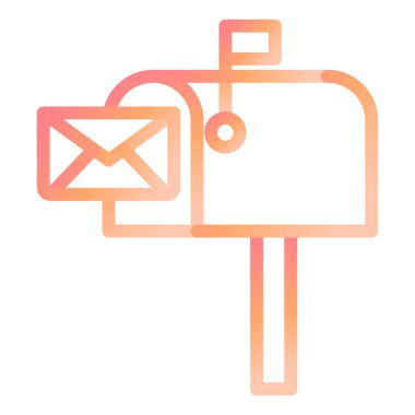 Posta kutusu. Web simgesi basit illüstrasyon 