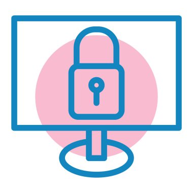 Bilgisayar koruması. Web simgesi basit illüstrasyon