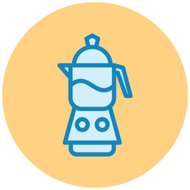 Çaydanlık. Web simgesi basit tasarım