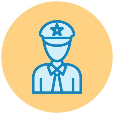 Polis memuru ikon vektör illüstrasyonu