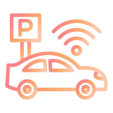 Çevrimiçi Otopark Modern ikon vektör çizimi 