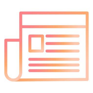 Gazete. Web simgesi basit illüstrasyon