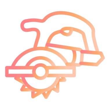 Dairesel testere simgesi, vektör illüstrasyonu basit tasarım