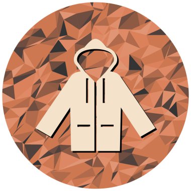 Palto ikonu. Web tasarımı için insan piktogram vektör sembolünün düz çizimi