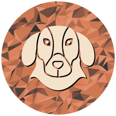 Köpek ikonu. Web için dachshund vektör simgelerinin düz çizimi