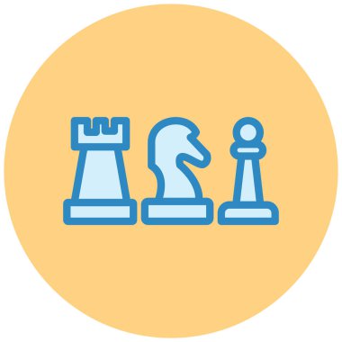 Satranç. Web simgesi basit illüstrasyon