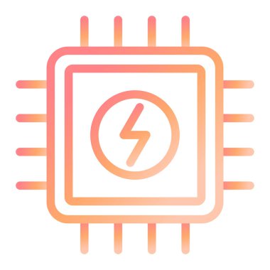 elektrik çipi düz vektör simgesi