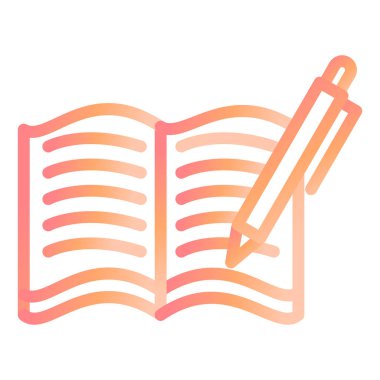 Kitap yazmak. Web simgesi basit illüstrasyon 