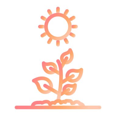 Fotosentez simgesi vektör illüstrasyonu