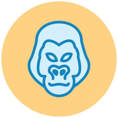 Goril. Web simgesi basit illüstrasyon