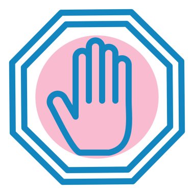 El durdurma ikonu. Web için el vektör simgelerinin basit çizimi