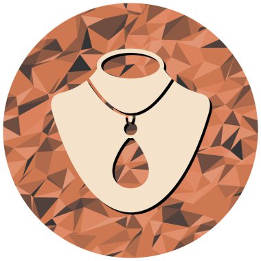 Kolye ikonu. Web için kadın manken vektör simgelerinin düz çizimi