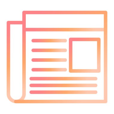 Gazete. Web simgesi basit illüstrasyon 