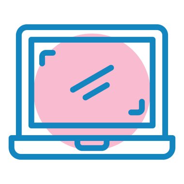 dizüstü bilgisayar vektör illüstrasyonu, düz dizayn simgesi