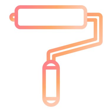 Boya silindiri ikonu. Beyaz arkaplanda izole edilmiş web tasarımı için boya fırçası vektör simgelerinin basit çizimi