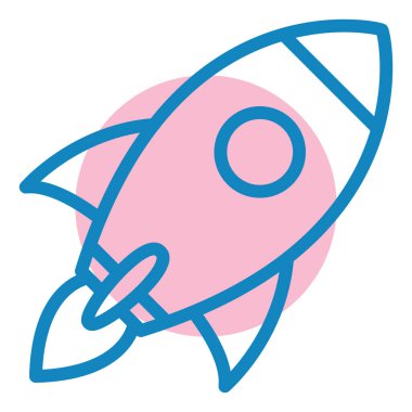 Roket. Web simgesi basit illüstrasyon