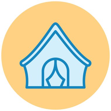 Çadır. Web simgesi basit illüstrasyon