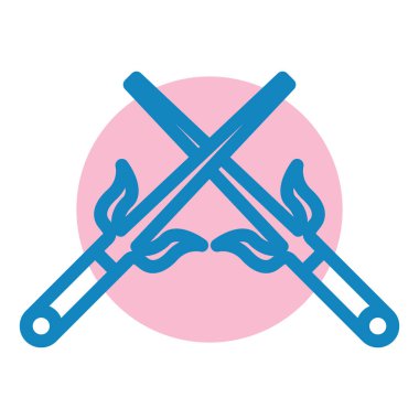 Çapraz kılıç ikonu. vektör illüstrasyonu