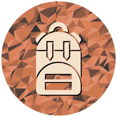 sırt çantası simgesi, vektör illüstrasyonu