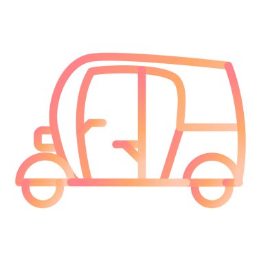 Otomobil Rickshaw 'ı. Web simgesi basit illüstrasyon